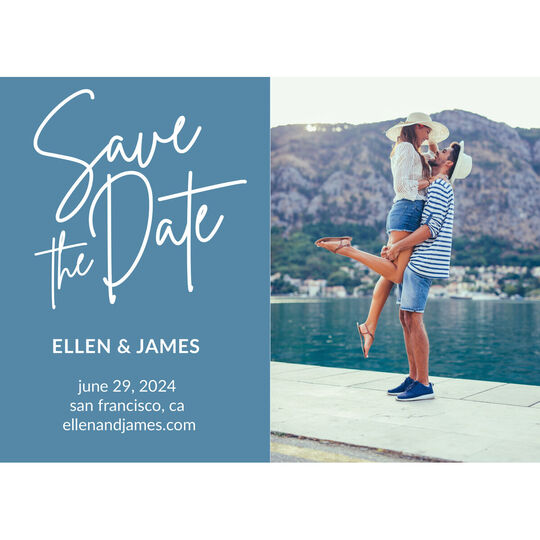 Color Block Photo Save the Date Cards